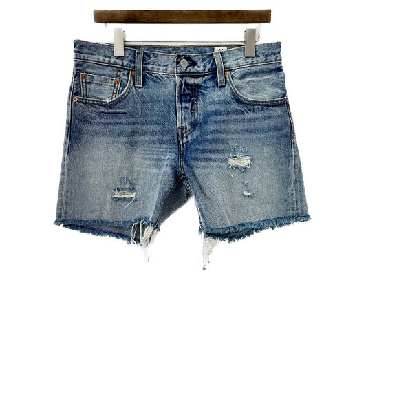 Levi Strauss 501 White Oak Short Cone Denim Blue Medium Wash Size 27 - Picture 1 of 5